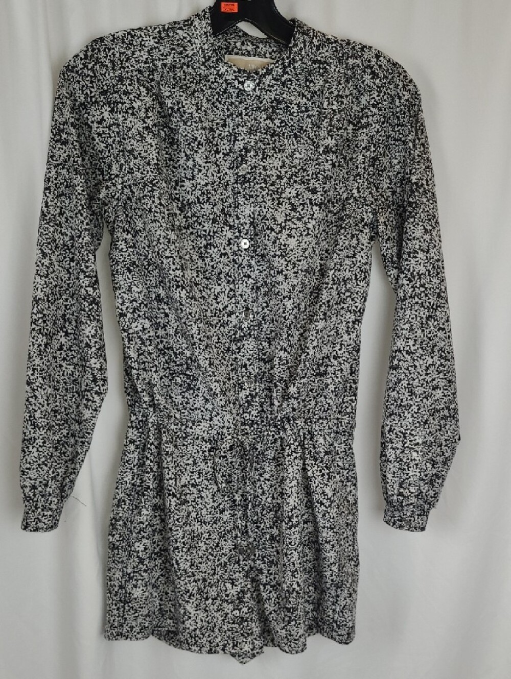 NWOT Michael Kors Black White Floral Long Sleeve Romper Size XS MK - Picture 7 of 16